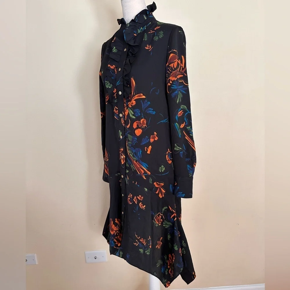 TORY BURCH Women Asymmetrical Hem Floral Cora Dress Size 0